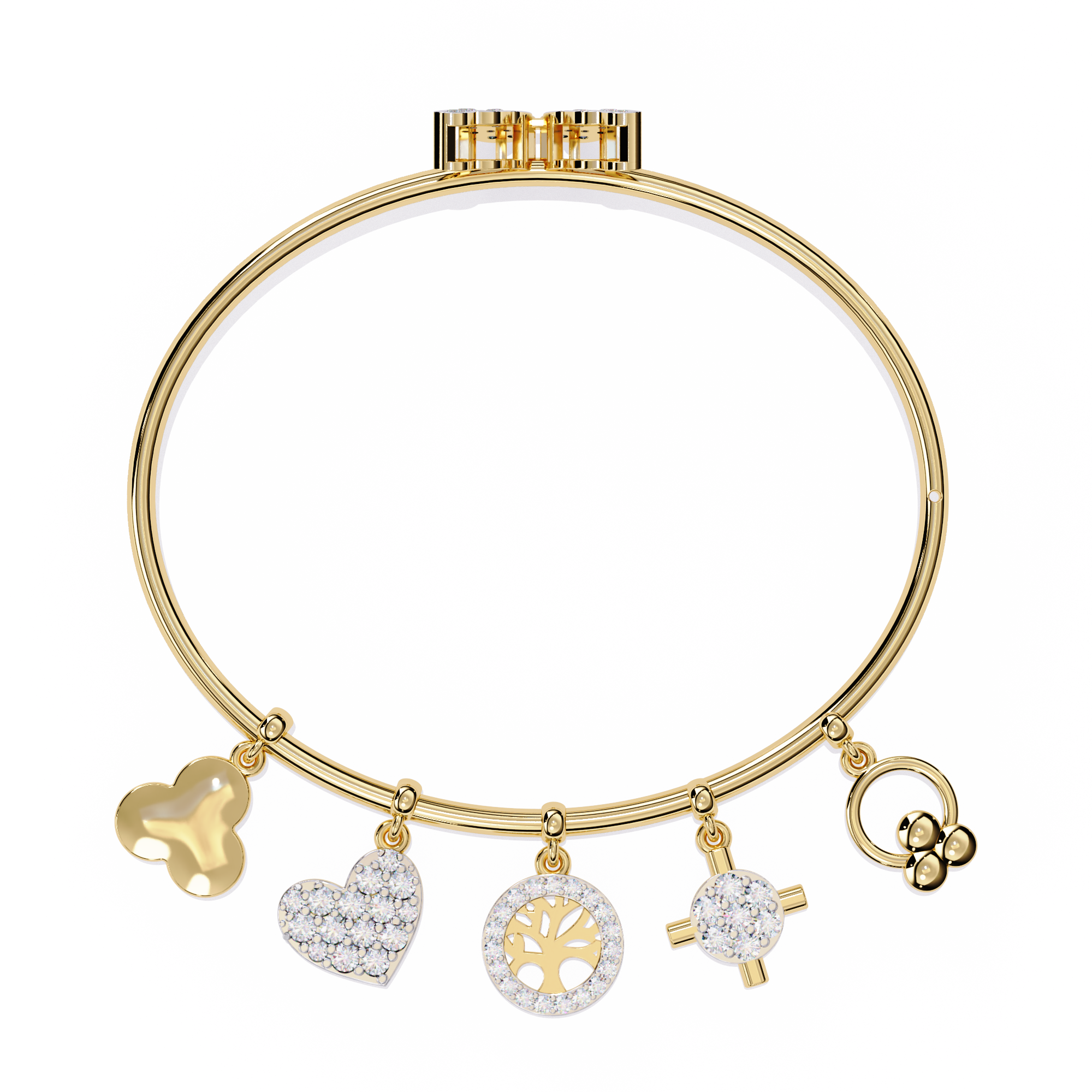 Solitairekart 0.93ct Natural Diamond Charm Bracelet with Butterfly Clasp-HI Color, VS-SI Clarity